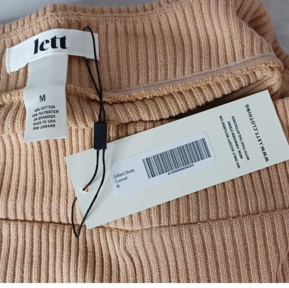Lett Gotland Knit Bike Shorts in Nude Loungewear Ribbed NWT Like Skims. - Picture 3 of 6